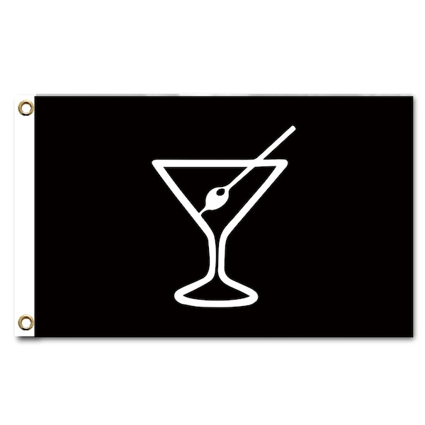 Martini Cocktail, Liquor Drink cocktails glass icon flag custom any size Banner 100D Polyester Decoration tapestry