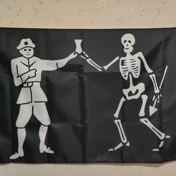 Bartholomew Roberts' first flag Pirate Custom Any Size 3x5ft Flying Banner Skull Jolly Roger tapestry