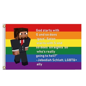 Jschlatt Jebediah Schlatt flag Gay LQBTQ + ally Pride flag banner tapestry