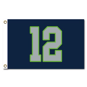 12th man Flag Seattle Team Color any size Banner 100D Polyester Decoration tapestry image 1