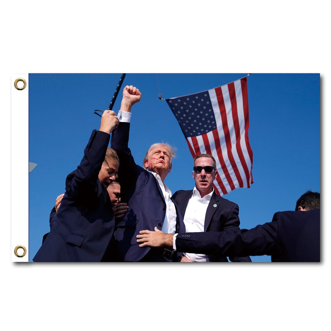 Trump Fist Raise Banner - 2024 Rally Tapestry - Indoor/outdoor - Etsy