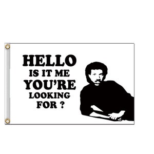 Hello, Is it me you're looking for Lionel Richie flag banner any size  tapestry wall decoration indoor and outdoor 100D polyester funny gift