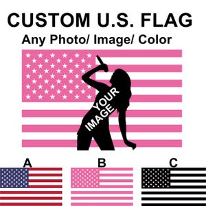 カスタムアメリカ国旗プリントあらゆるサイズのカラー写真ピンクブラック3 x 5フィートカスタマイズされた米国バナータペストリーあなたのイメージカラーで送料無料