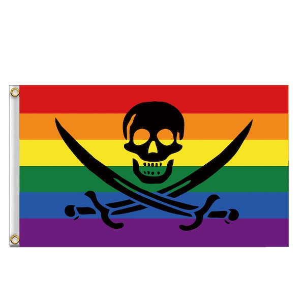 Intersex inclusive Pansexual Pride Flagge Piraten Flagge von Jack Rackham Gay LQBTQ + Ally Pride Flagge Banner jede Größe Gobelin Wanddekoration