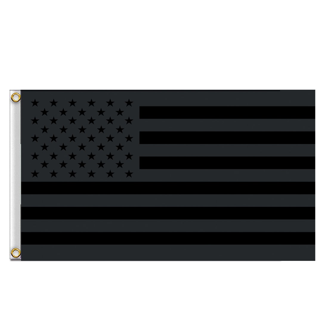 All Black American Flag Tapestry: Custom Size 100D Polyester