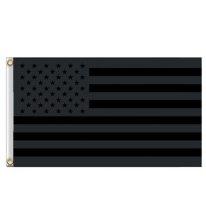 Drapeau américain entièrement noir Drapeau américain entièrement noir personnalisé toutes les tailles Tapisserie du drapeau national des États-Unis Tapisserie de bannière en polyester 100D