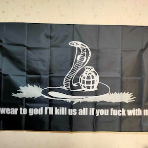 Funny Gadsden Flag: I Swear To God Snake Banner - Don't Tread On Me