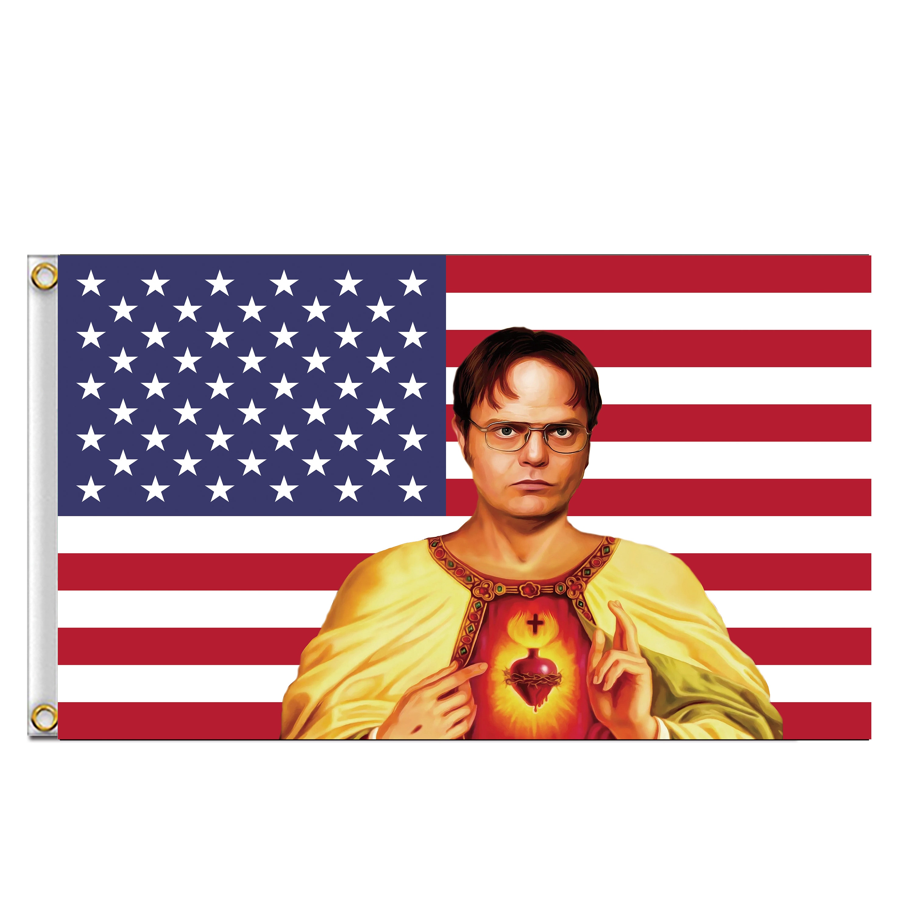 The Office Dwight Schrute US Flag banner tapestry wall decoration