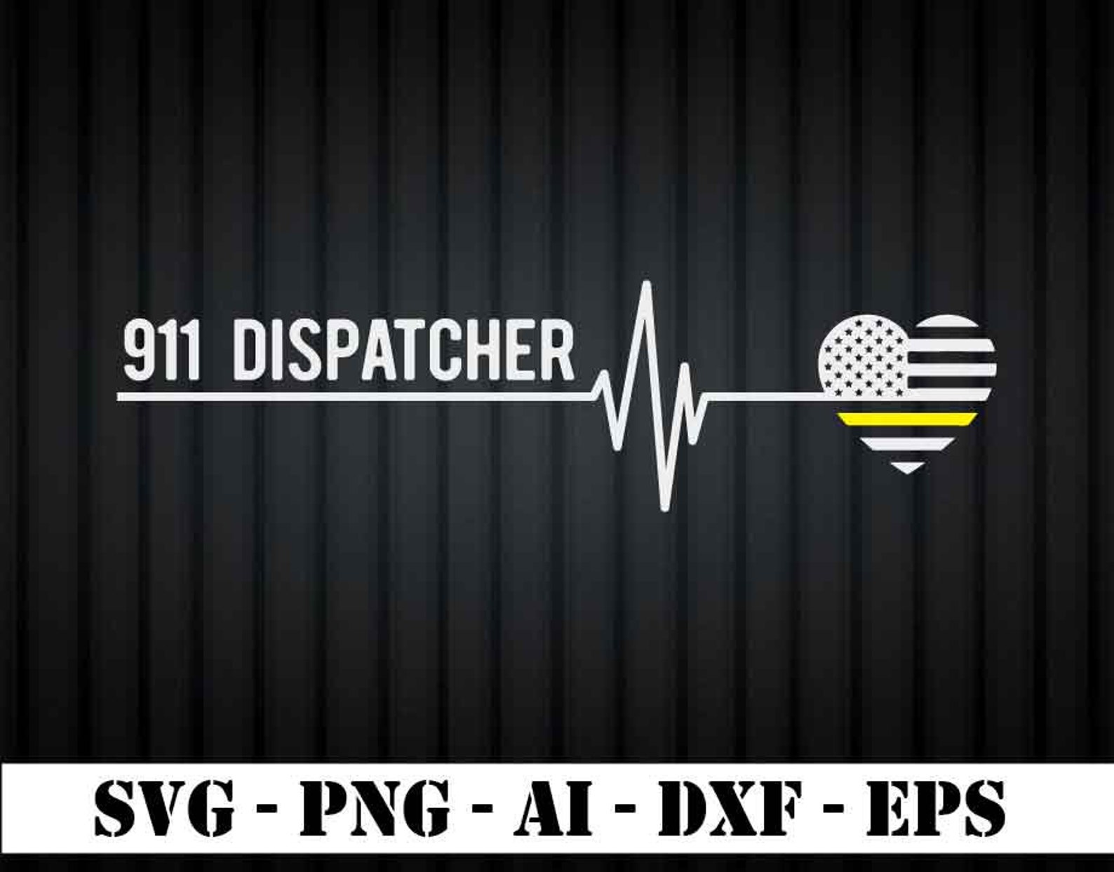 911 Dispatcher Heartbeat Funny 911 Dispatcher svg png dxf Etsy