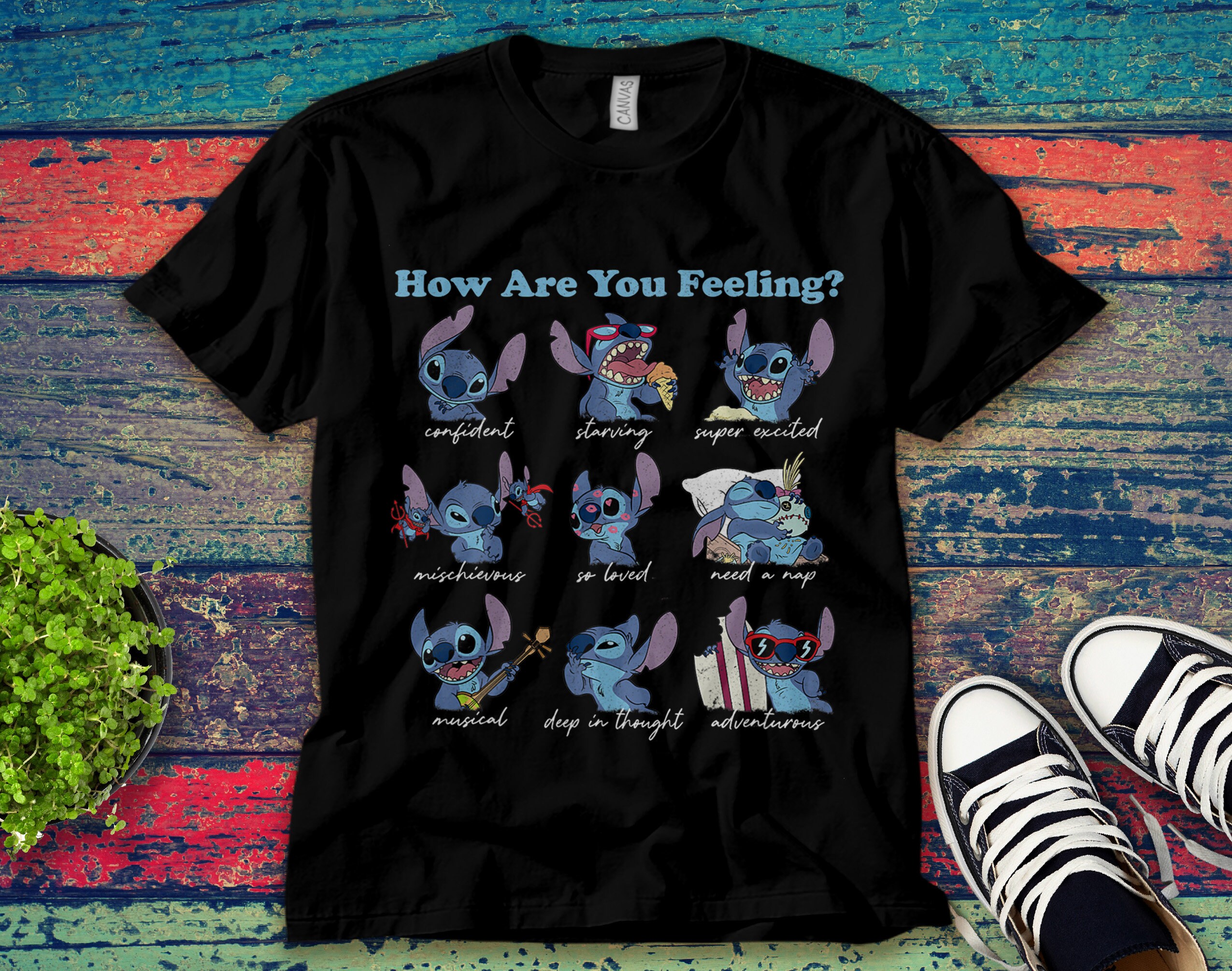 Stitch Emotions How Are You Feeling Funny Unisex T Shirt Etsy