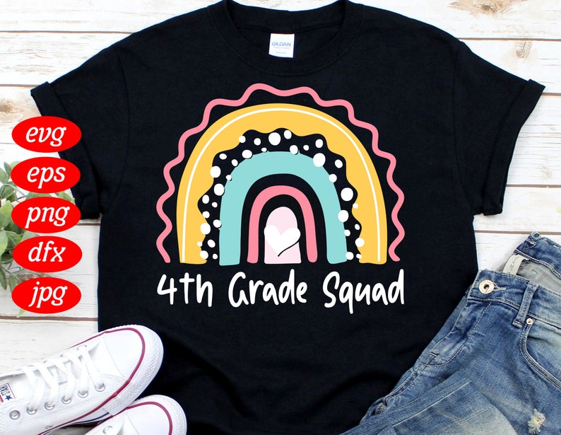 Download 4Th Grade Squad Teacher Rainbow SVG Fourth Grade Svg Back To | Etsy