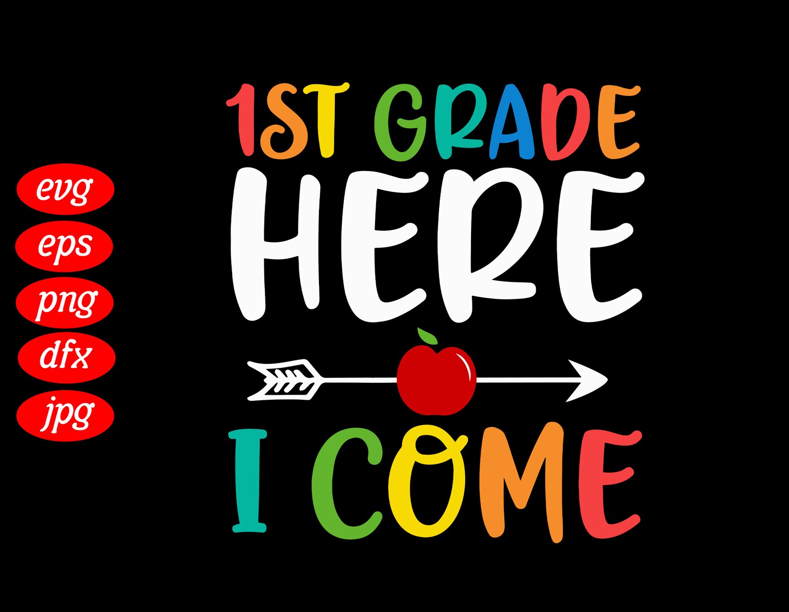1st Grade Here I Come Svg First Grade svg Back To School | Etsy