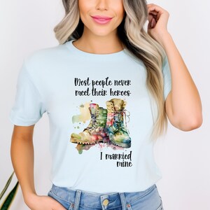 Military Super Hero Husband Shirt for Wife, Marine Wife Shirt for US Soldier Hero, Proud Navy Wife Shirt, Proud Army Wife, Air Force Wife