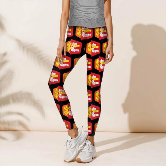 Price is Right Leggings, Pair with Price is Right Shirt, Game Show Apparel, Drew Carey, Bob Barker, High Waisted Elastic Slim Fit Leggings