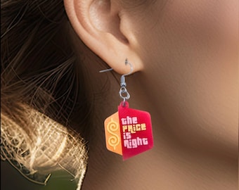 Price is Right Earrings for Super Fan, Pair with TPIR shirt, Game Show Dangle Earrings, Come On Down, Drew Carey, Price is Right Contestant