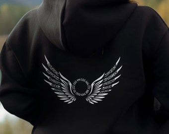 Angel Numbers Hoodie, Angel Wings With Angel Numbers Halo