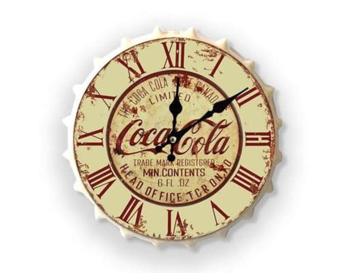 Retro Bottle Top Clocks 30 Cms Loads of Designs Distressed Etsy UK
