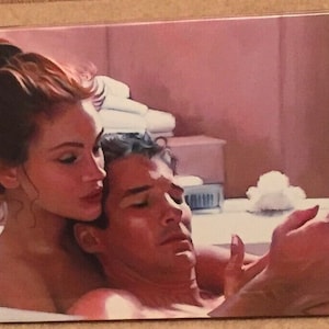 Pretty Woman canvas print 24&quot; x 10&quot;on a wooden frame, painted style