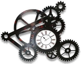 106cm Industrial Gear Wheel Clock, Made From Metal, lovely Unusual Item