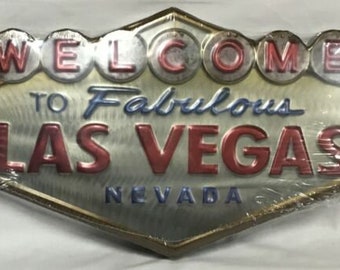Retro Las Vegas Metal Wall Hanging Sign, Americana Decor