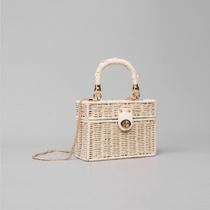 Strohseil Handtaschen Damen handgewebt rund Mais Stroh taschen Natur Chic Hand groß Sommer Strand Tote gewebt Henkel Schultertasche