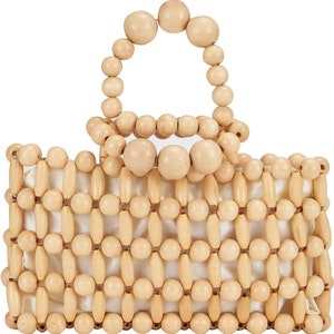 Femmes bois perlé sacs faits à la main fourre-tout sac de plage bambou sacs à main faits à la main haut-poignée cartable sac à bandoulière bandoulière été sac de plage pour dame