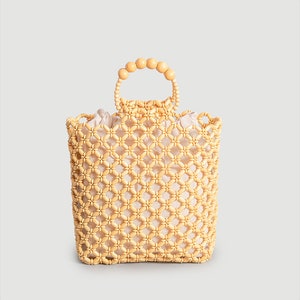 Handmade tote bags for women hand-woven bags handbag retro bamboo beach bags straw bag drawstring for summer