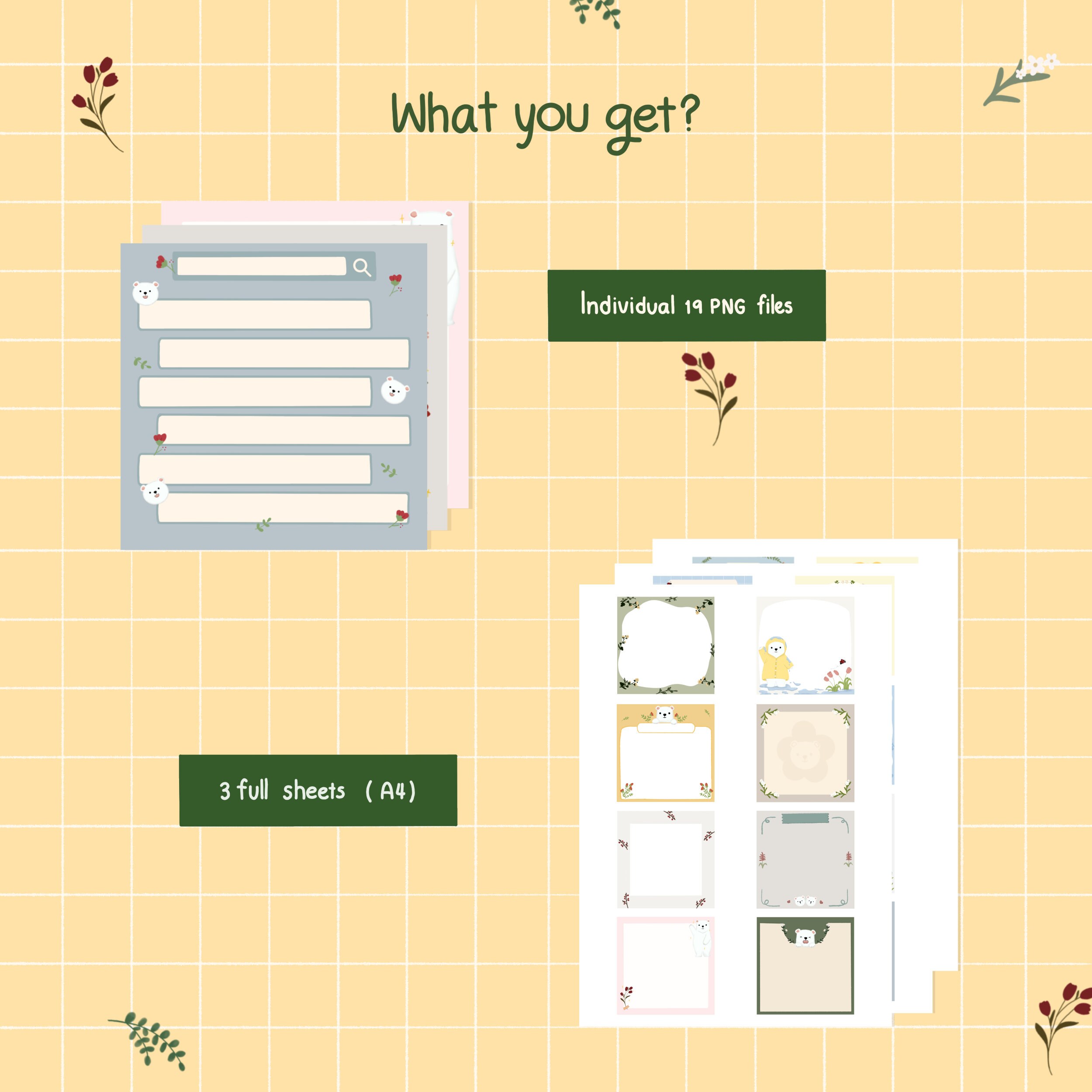 Coco Note Pages Coco Flowers Sticky Note, Digital Sticky Note, Printable Memo Pad ...