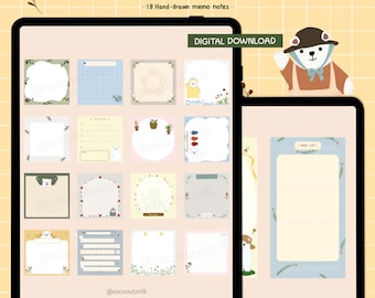 Puede incluir: Una descarga digital de 19 plantillas de notas adhesivas dibujadas a mano con un lindo oso polar y diseños florales. Las notas son de varios colores y estilos, incluyendo una plantilla de lista de tareas.