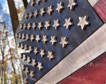 Against The Grain - Rustic Wooden American Flag