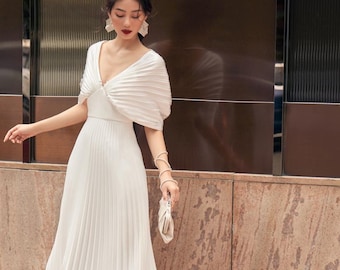 Wedding Guest Maxi/Midi Dress With Pleated