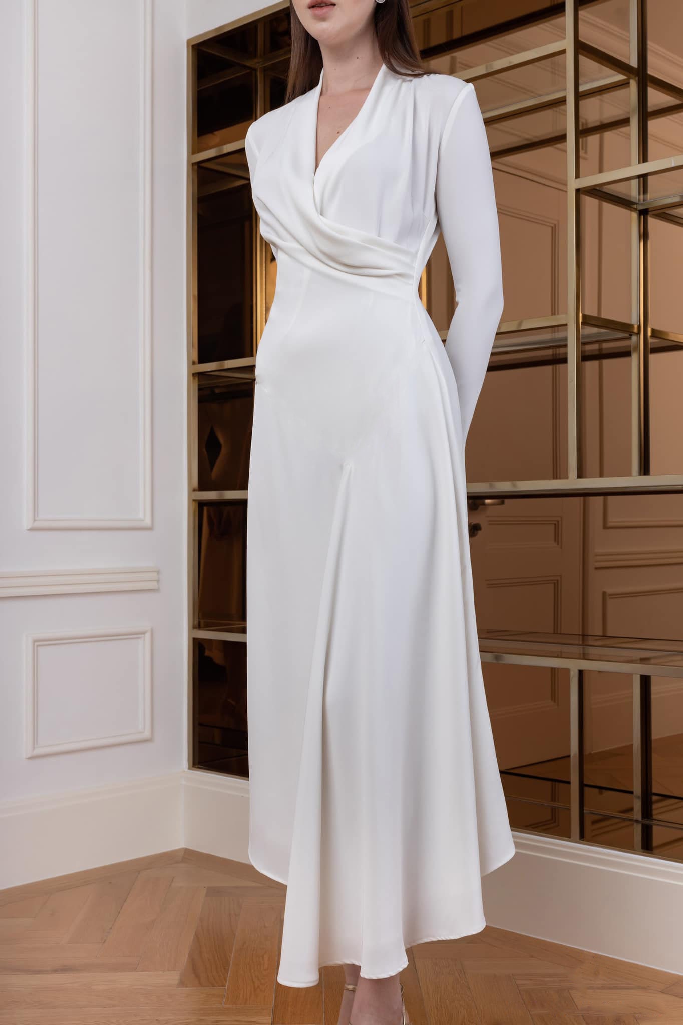 Asymmetrical Dress Wedding Guest Maxi Dress Long Sleeve - Etsy