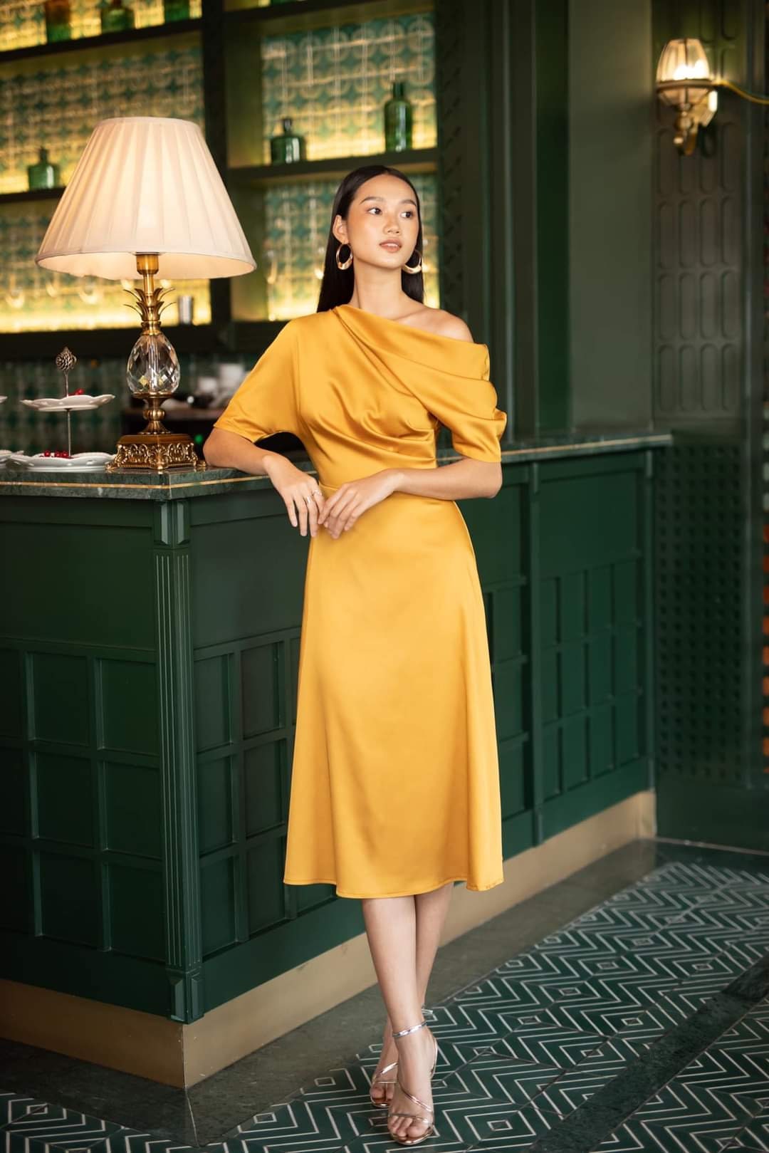 One Shoulder Silk Dress Wedding Guest Dress Aline Silk - Etsy