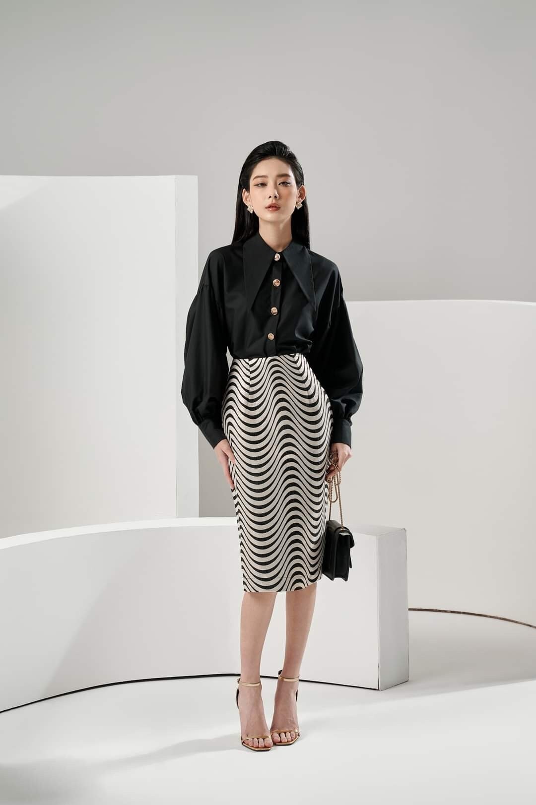 Long Sleeve Collared Blouse main image 1