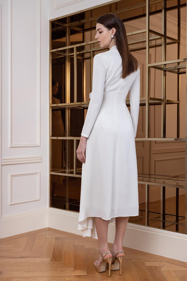 Asymmetrical Dress Wedding Guest Maxi Dress Long Sleeve - Etsy