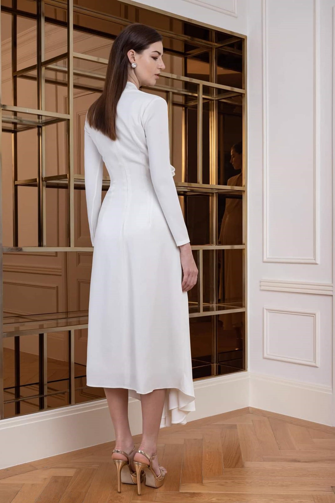 Asymmetrical Dress Wedding Guest Maxi Dress Long Sleeve | Etsy