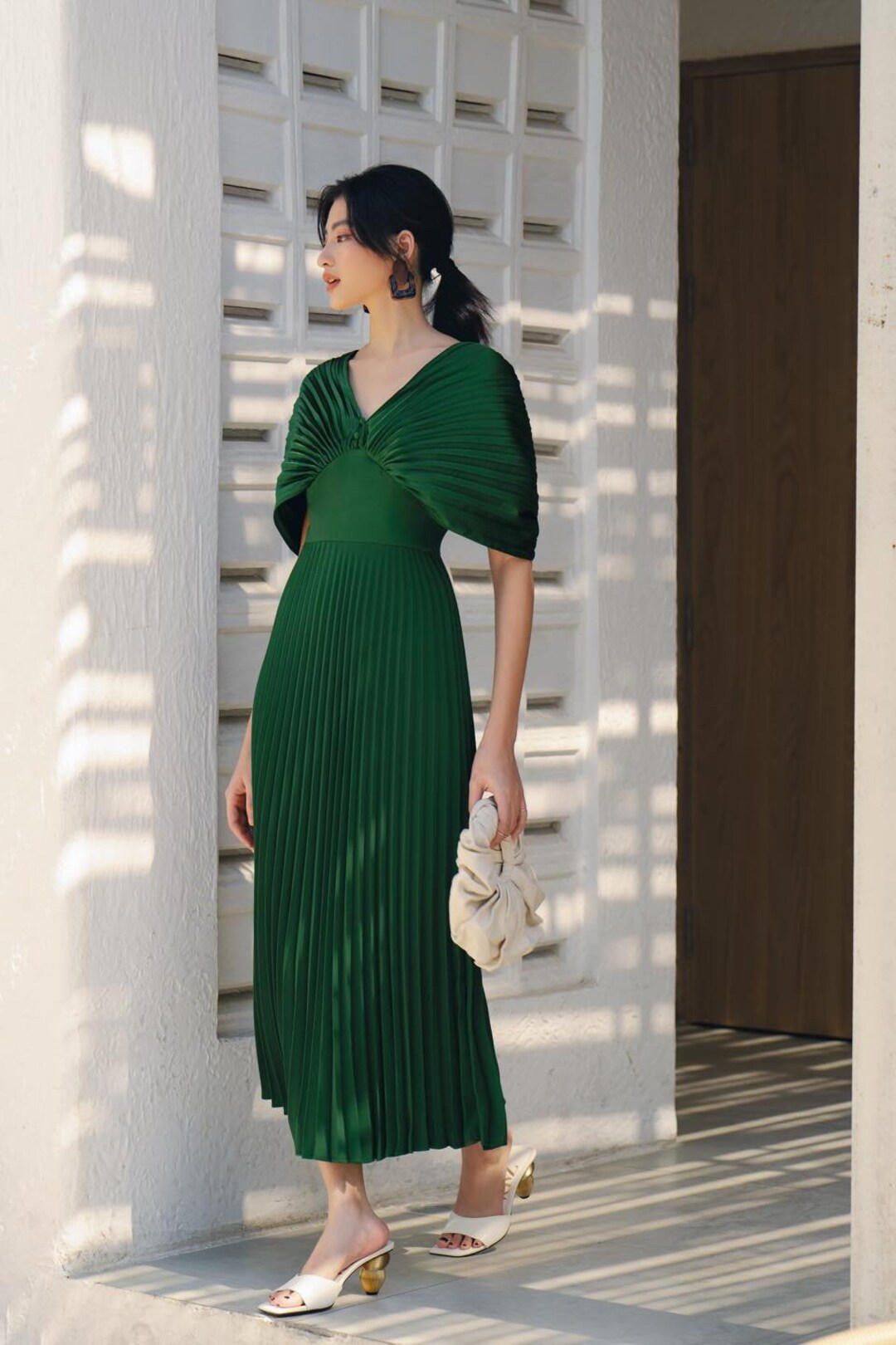 Wedding Guest Maxi/midi Dress With Button Front - Etsy