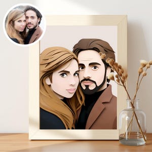 Portrait personnalisé à partir de photo – Dessin sur mesure pour famille, couple ou enfant, cadeau unique pour anniversaire, mariage, Noël