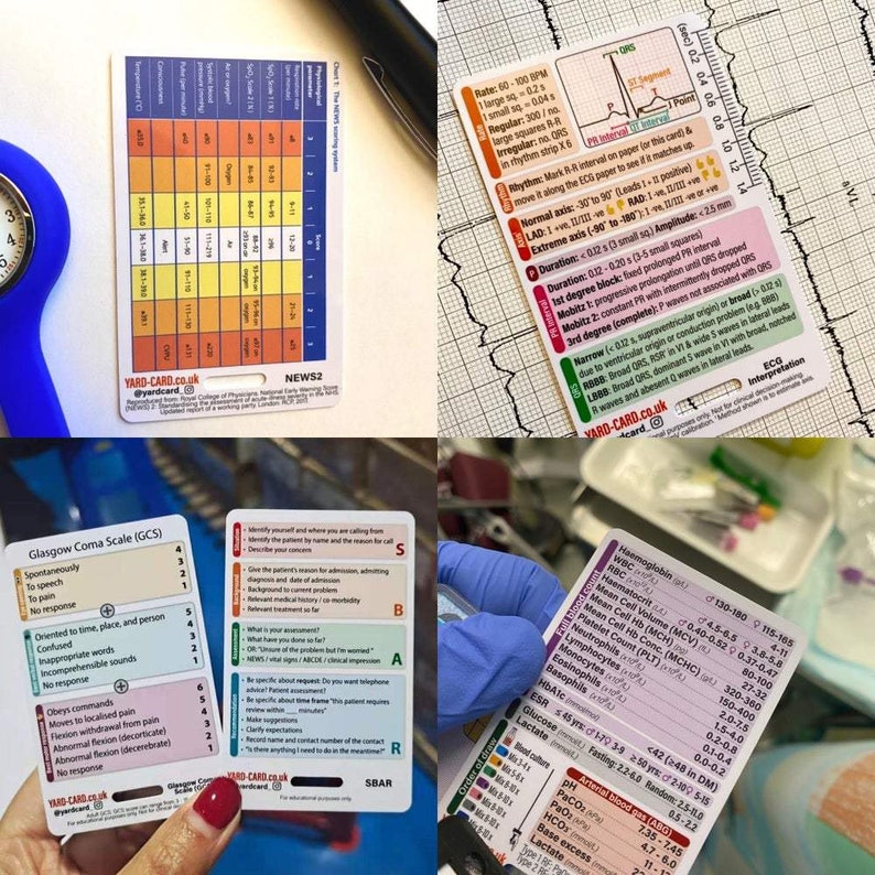 YardCard Bundle Reference Cards for Student Nurses, Medical Students, PA, Paramedic Students image 3