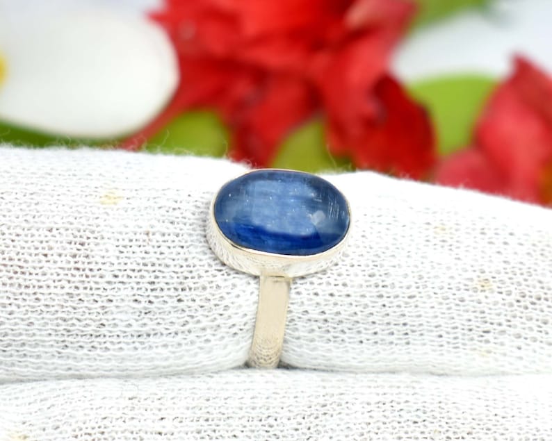 Kyanite Sterling Silver ring Statement Rings Blue kyanite gemstone rings, Gift for her Boho Rings 925 Sterling Silver Jewelry Ring