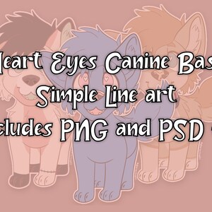 Furry Fursona Canine Heart Eyes Base