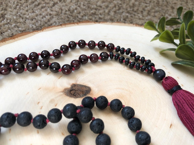 Quartz /& Cat Eye The Perfectly Passionate Mala PASSION \u2022 GROUNDING \u2022 BALANCE Red Garnet Black Lava 8mm Beads Jasper