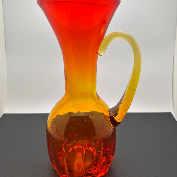 Vintage MCM Blenko Amberina Glass Pitcher