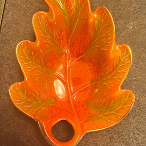 Vintage California Pottery Leaf Dish
