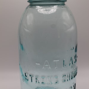 Vintage Atlas Strong Shoulder 1/2 gallon Blue Canning Jar with Zinc Lid