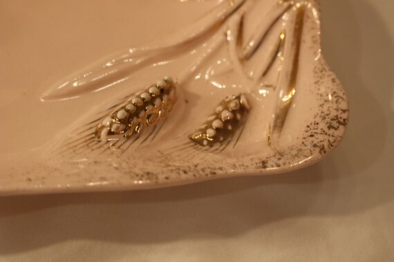 Vintage Lefton Trinket Tray Pink with Gold in Whe… - image 7