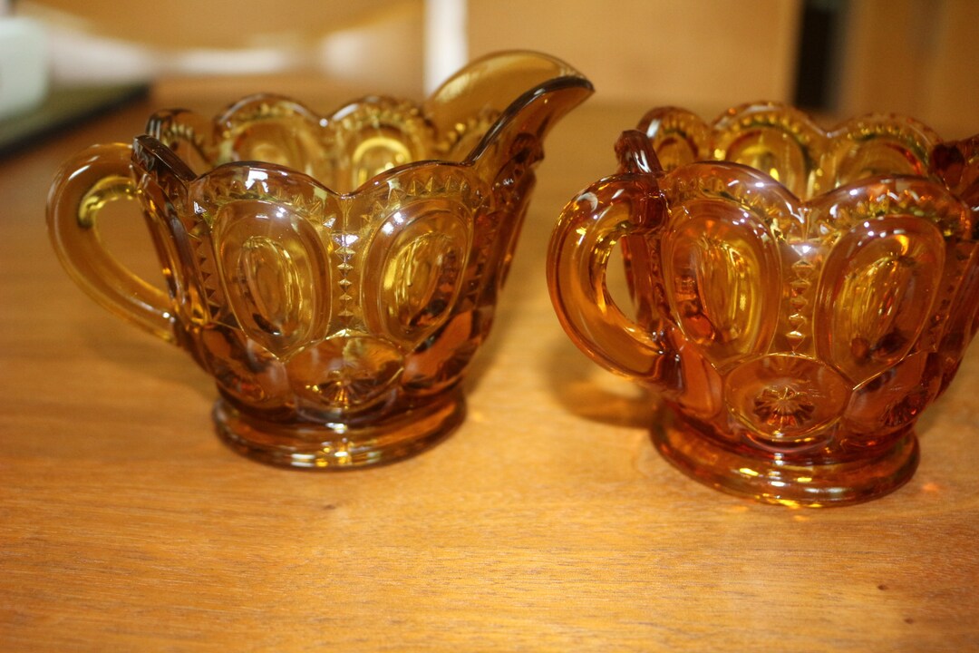 Vintage LE Smith Moon and Stars Open Sugar and Creamer Set Etsy