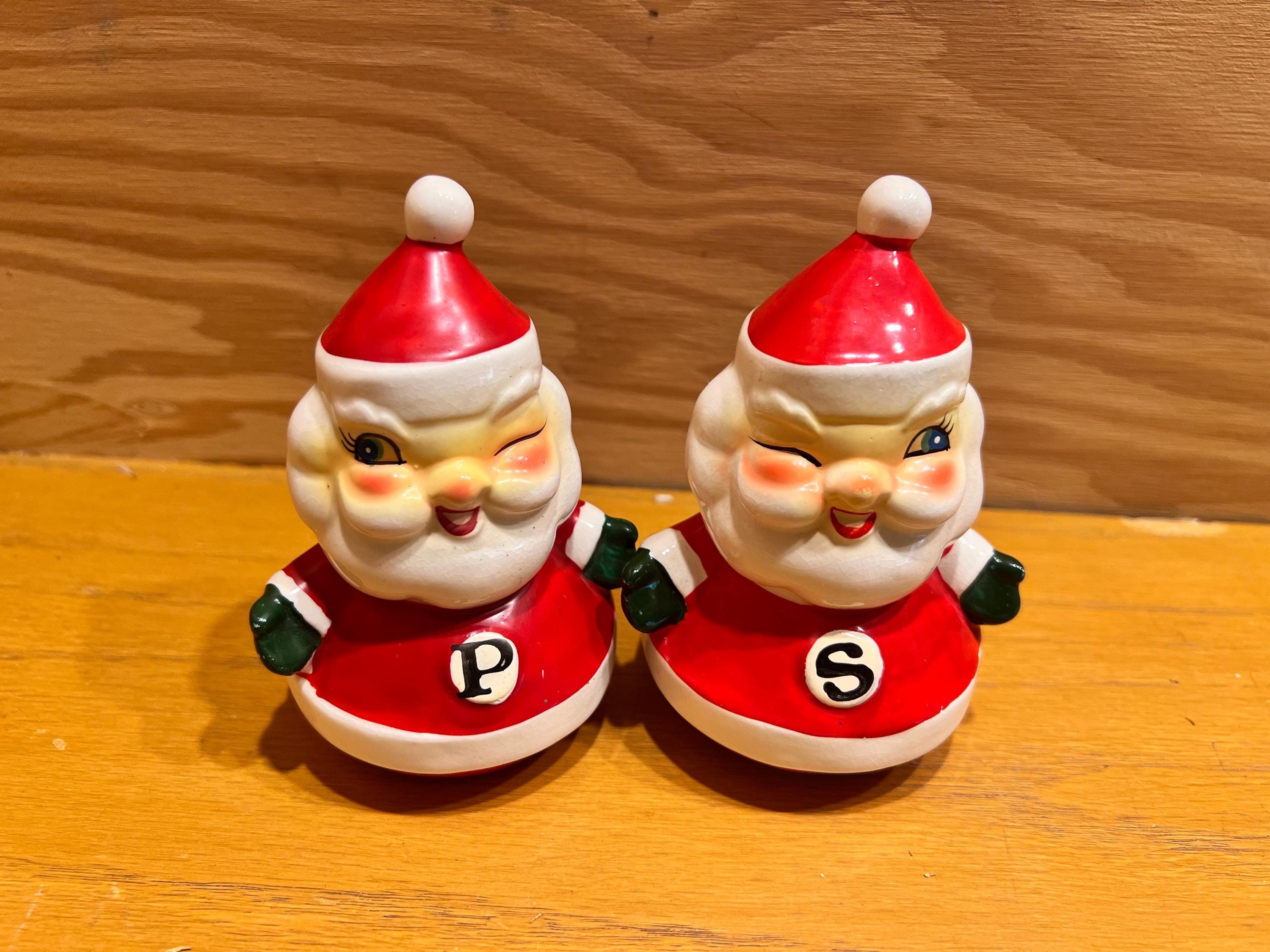 Vintage Holt Howard Winking Santa Salt and Pepper Shakers (large