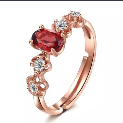 Woman Rings Har Oval Blood Red Ruby 925 Sterling Silver shops Statement Rings - 2022 Birthstone - Women's Ring Moissanite Diamond , 6x8x5 MM