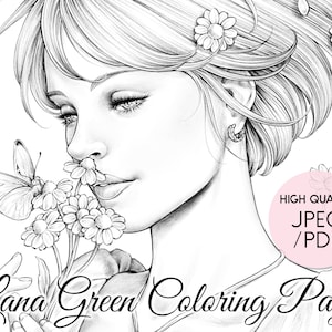 Lost In Memory • Coloring Page for Adults • Grayscale Coloring Page  • Instant Download • Lana Green Art • JPEG, PDF